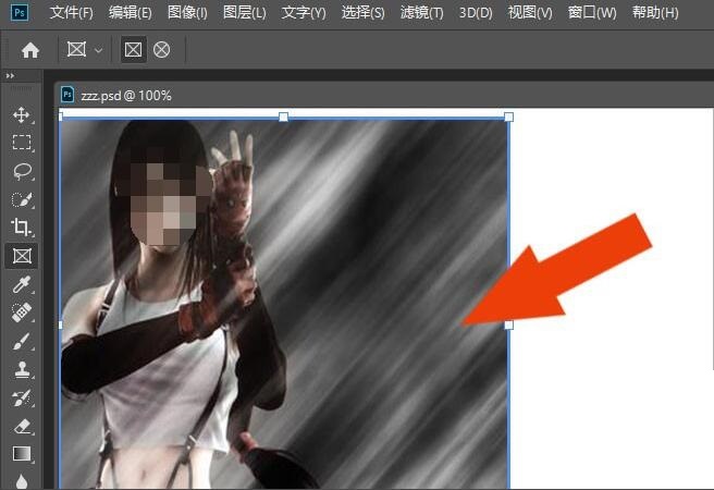 PS2019軟件中怎么使用圖框工具