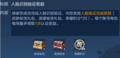 王者榮耀人臉識別驗證獎