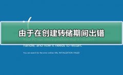 由于在創(chuàng)建轉(zhuǎn)儲期間出錯