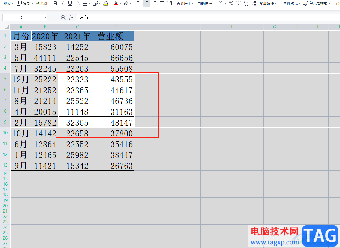 ?wps表格分區(qū)鎖定的教程