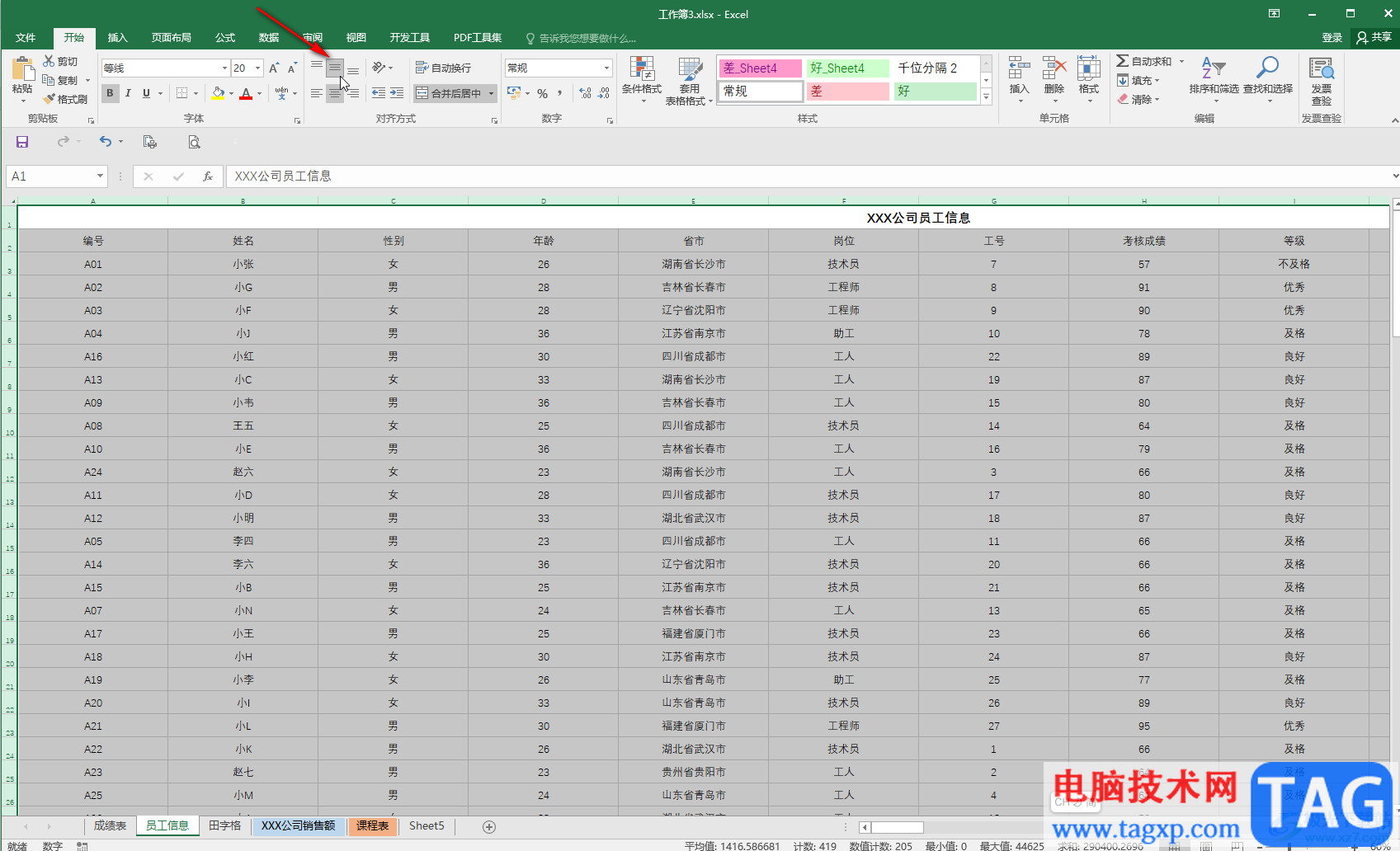 Excel設(shè)置水平居中的方法教程
