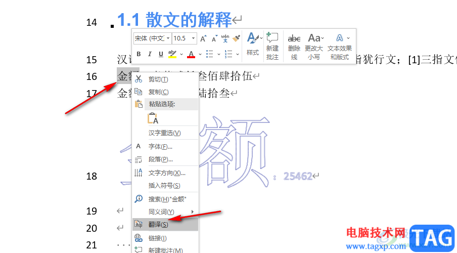 Word翻譯指定文字的方法