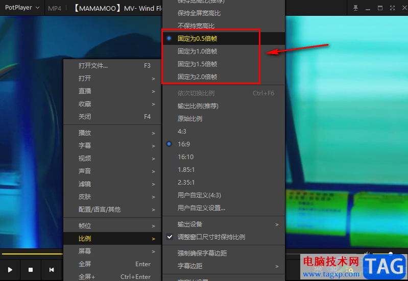 PotPlayer放大與縮小畫面的方法