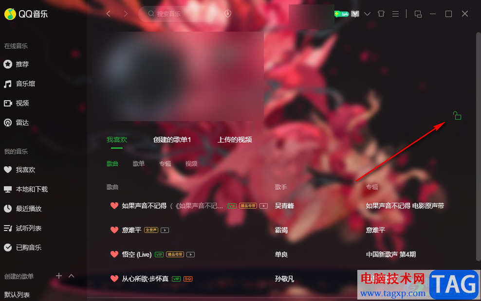 QQ音樂(lè)隱藏個(gè)人主頁(yè)的方法