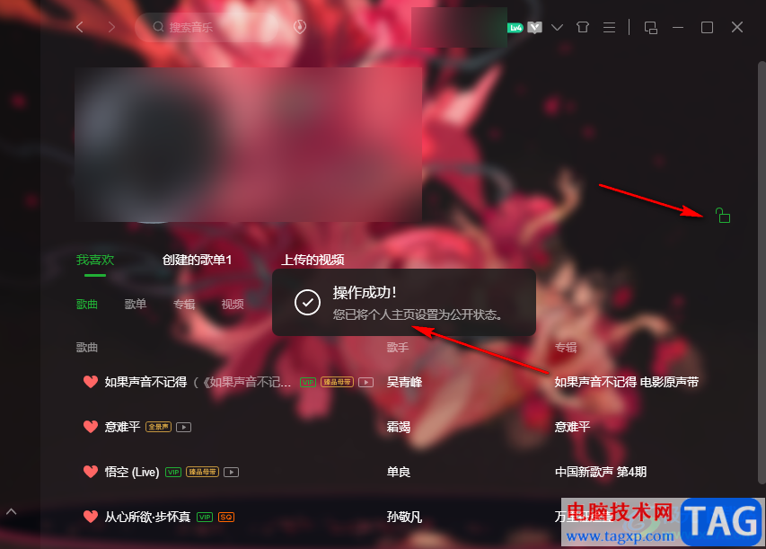 QQ音樂(lè)隱藏個(gè)人主頁(yè)的方法