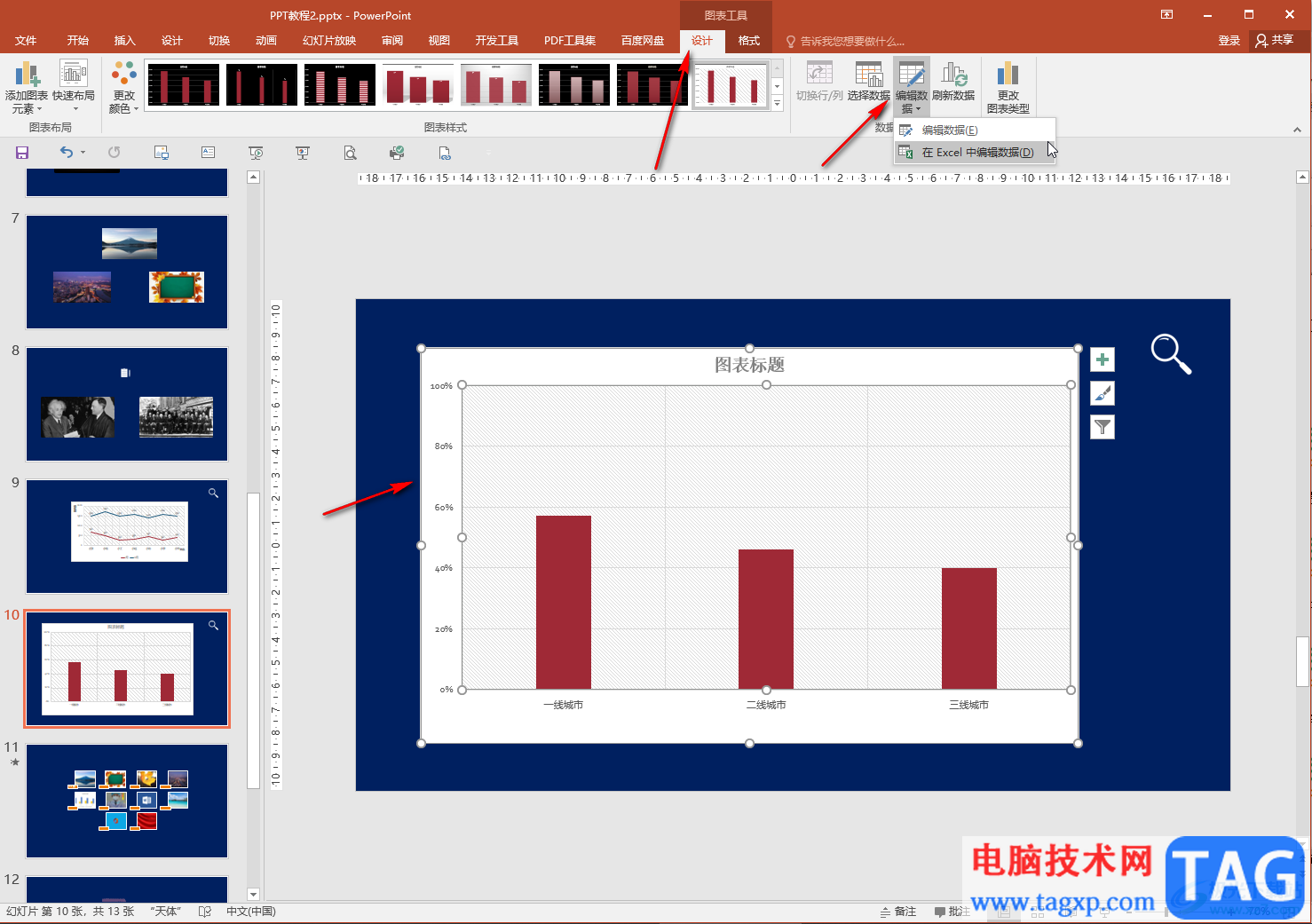 PPT中編輯調(diào)整圖表的數(shù)據(jù)的方法教程