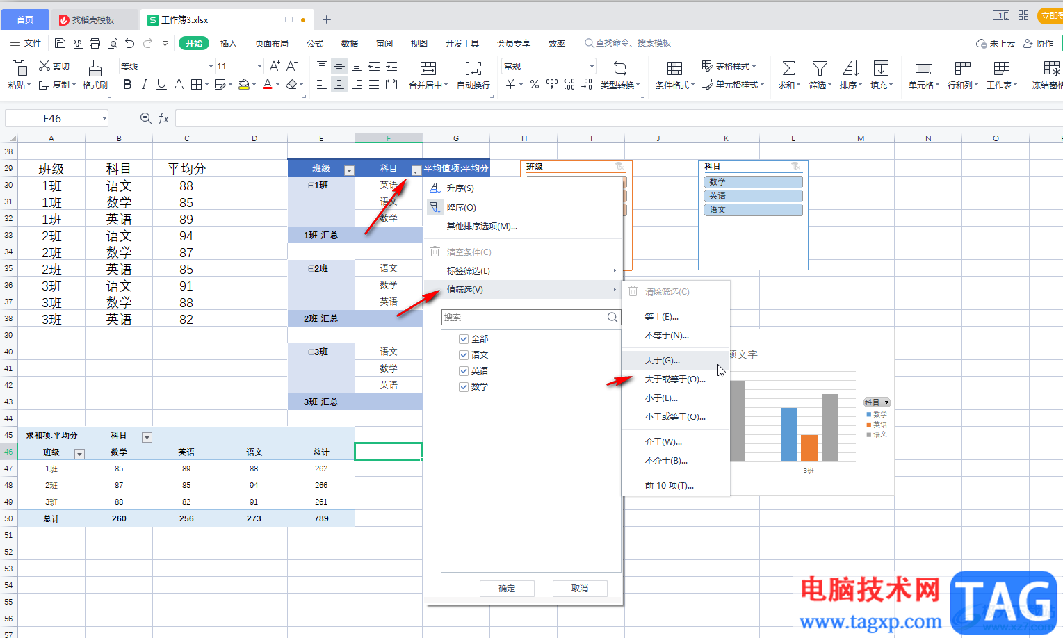 WPS表格中對數(shù)據(jù)透視表進(jìn)行篩選操作的方法教程