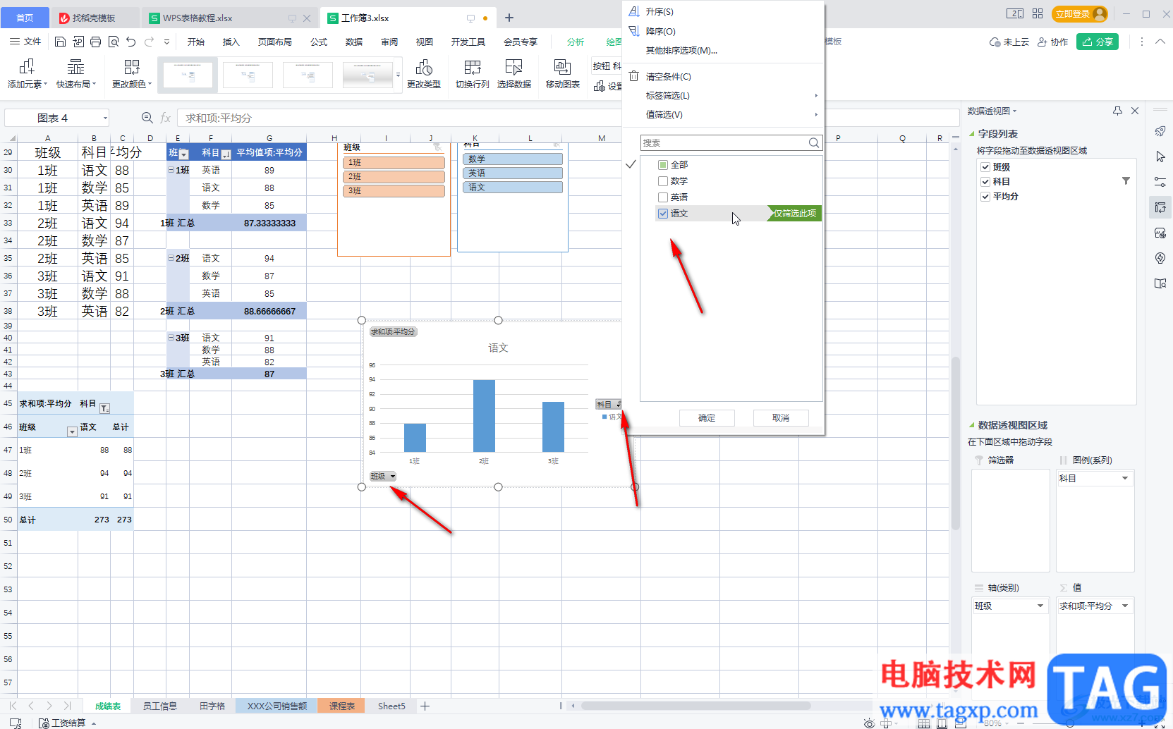 WPS Excel插入數(shù)據(jù)透視圖的方法教程