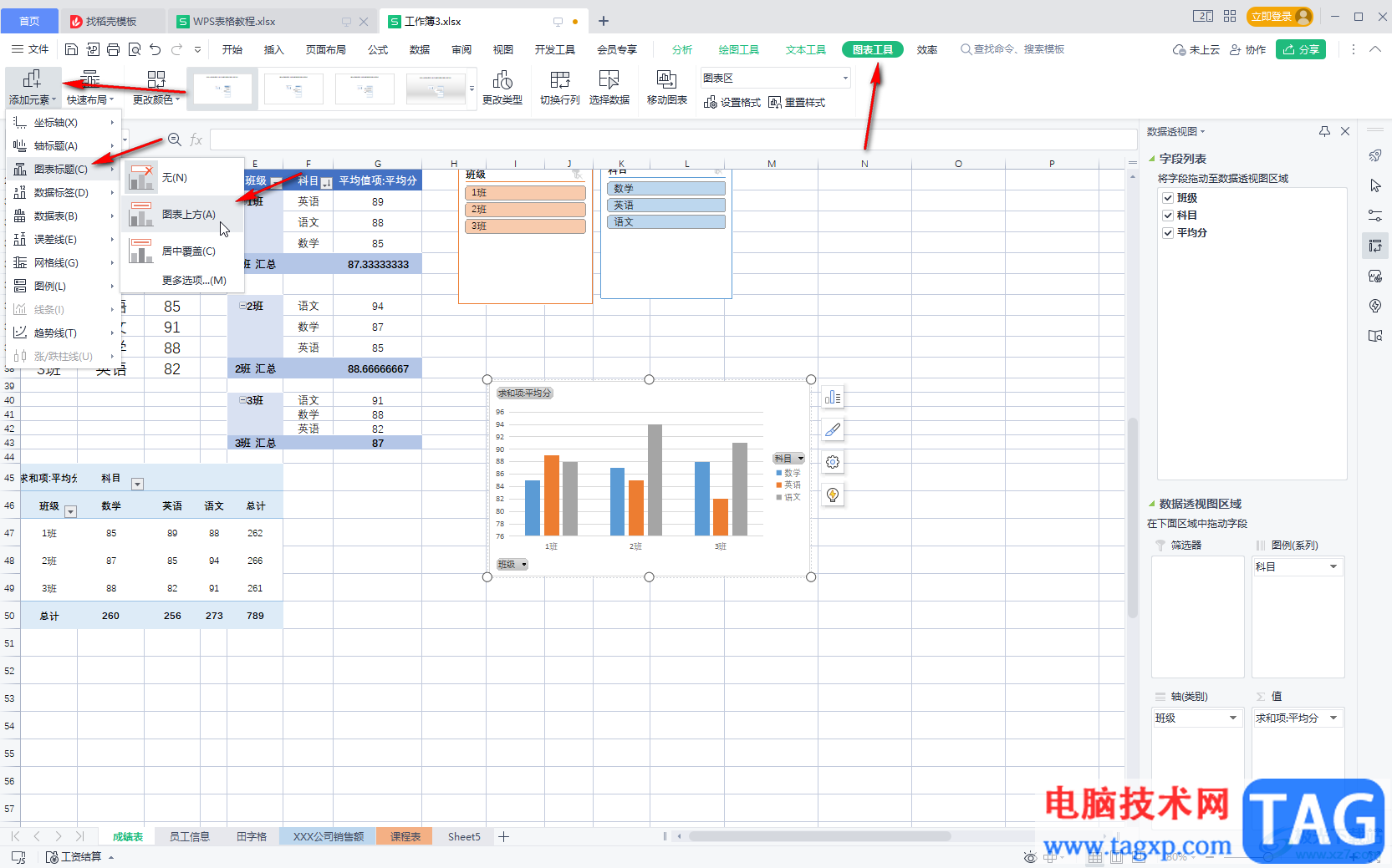 WPS Excel為數(shù)據(jù)透視圖添加標(biāo)題的方法教程