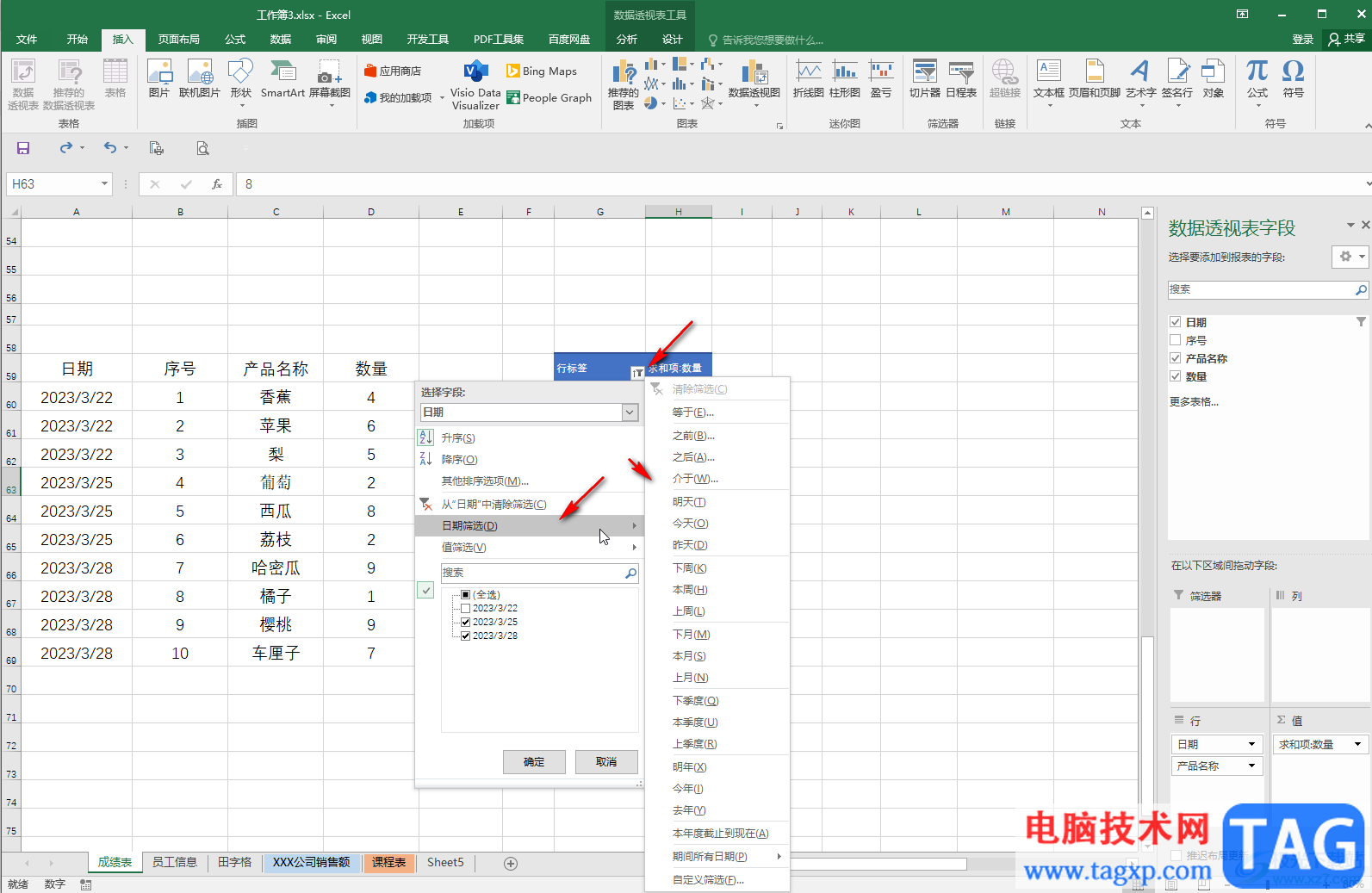 Excel表格中對(duì)數(shù)據(jù)透視表進(jìn)行篩選的方法教程