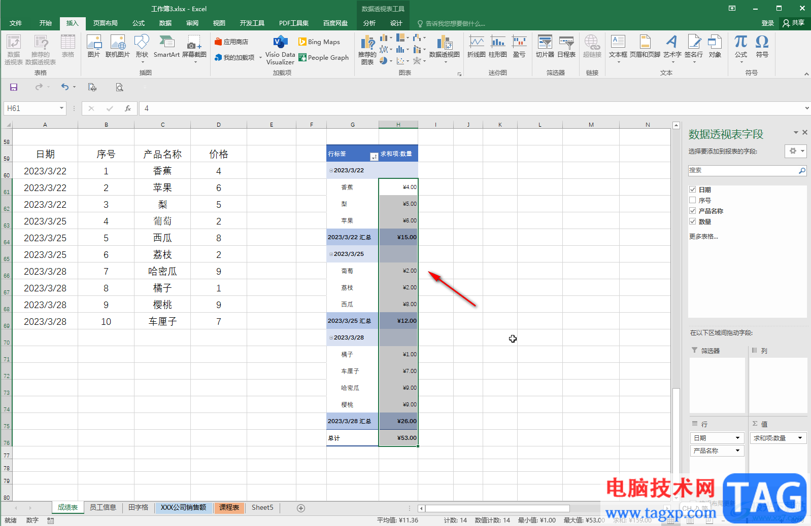 Excel表格修改數(shù)據(jù)透視表的數(shù)字格式的方法教程
