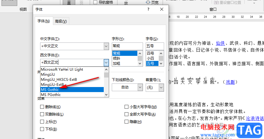 Word設(shè)置西文字體的方法