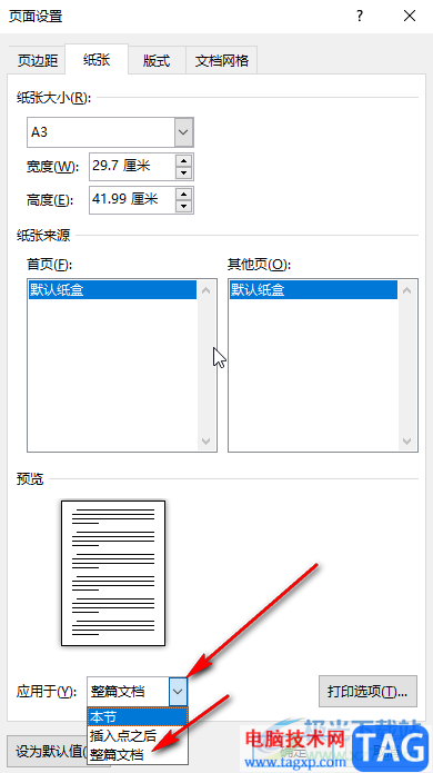Word文檔將文檔調(diào)整為A3的方法教程