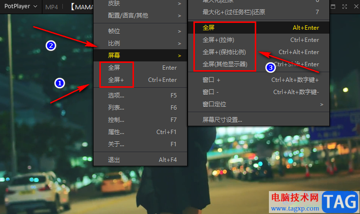 PotPlayer全屏播放視頻的方法