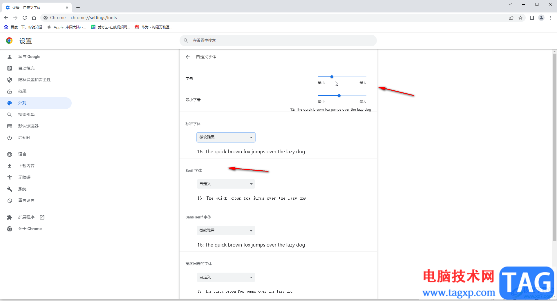 Google Chrome設(shè)置字體的方法教程