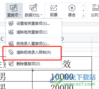 ?wps表格取消拒絕重復(fù)輸入的教程