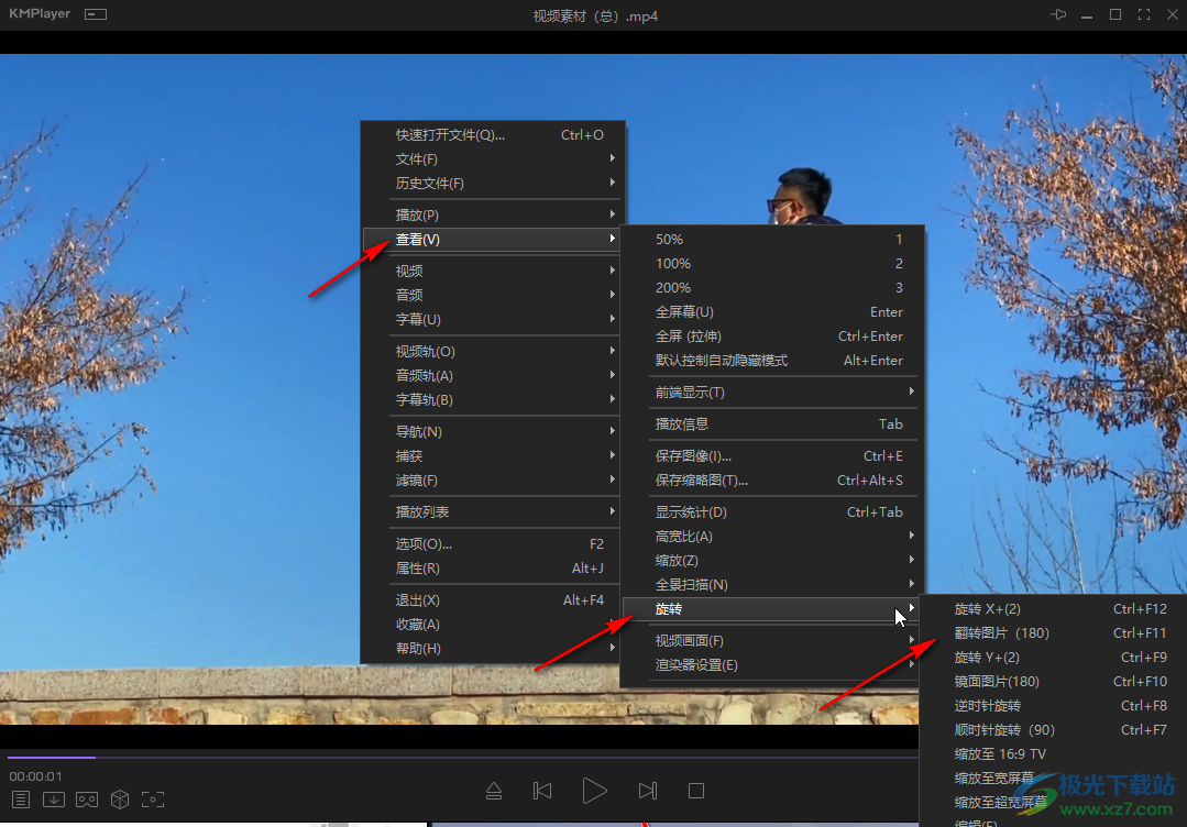 KMplayer倒轉(zhuǎn)畫面的方法教程