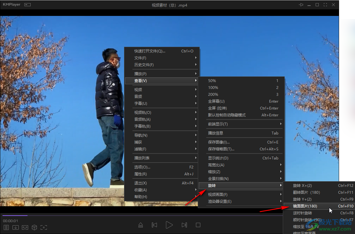 KMplayer倒轉(zhuǎn)畫面的方法教程