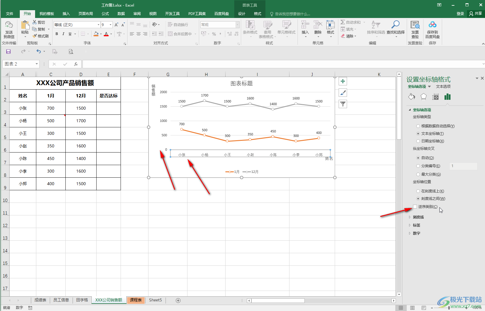 Excel圖表中將坐標(biāo)軸從右邊換到左邊的方法教程