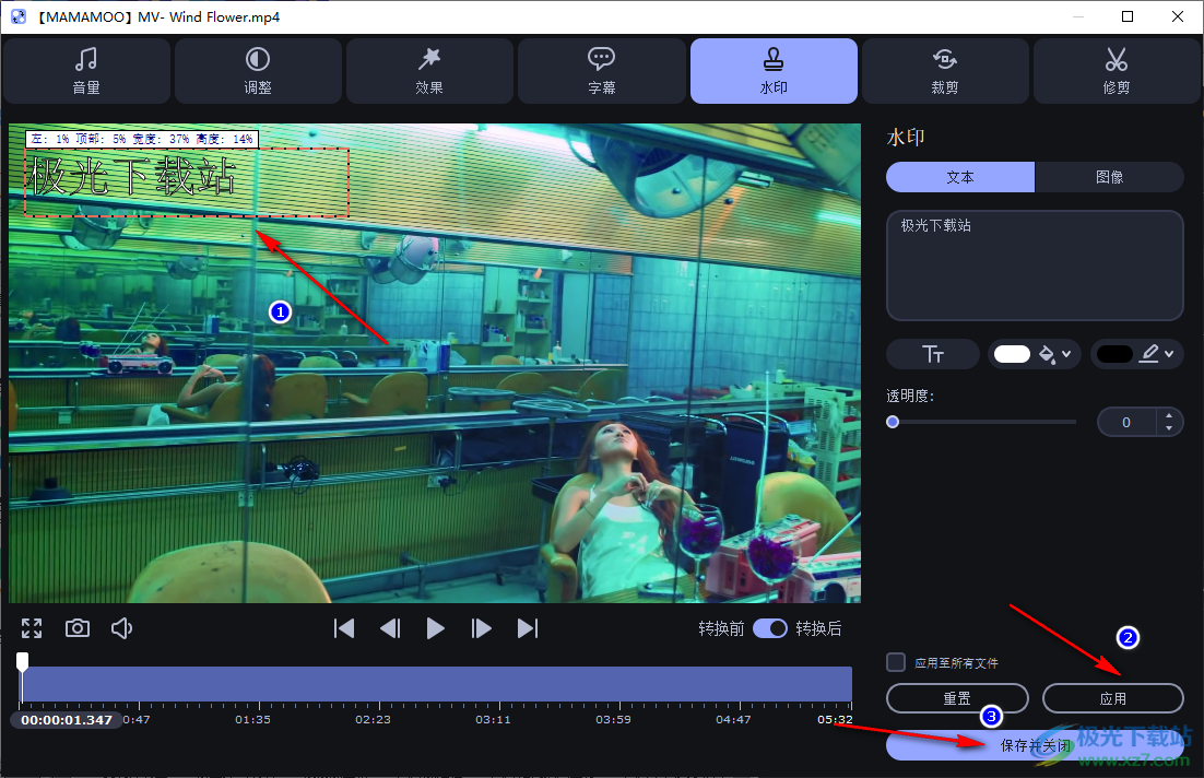 movavi video converter給視頻添加水印的方法