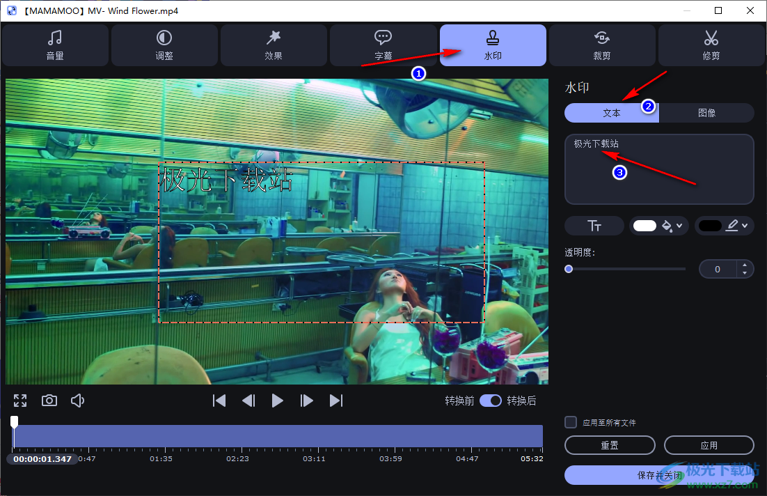 movavi video converter給視頻添加水印的方法