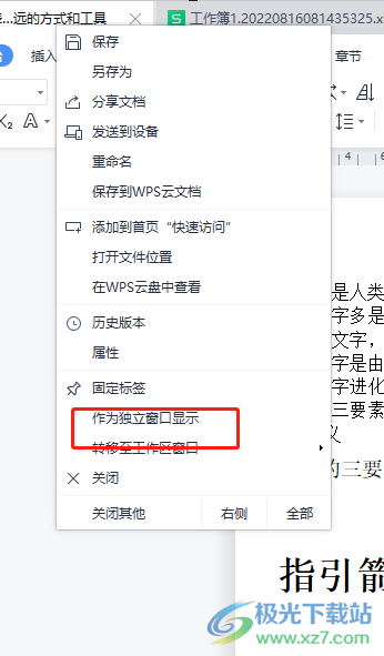 ?wps將文件作為單獨(dú)窗口展示的教程