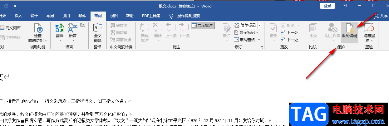 Word開啟文檔保護(hù)的方法
