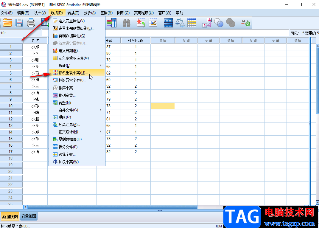 SPSS快速識(shí)別重復(fù)個(gè)案的方法教程