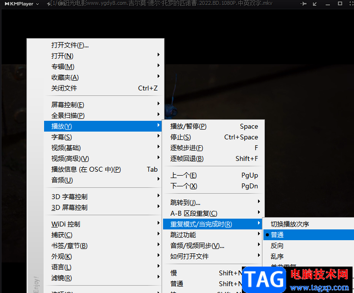 Kmplayer循環(huán)播放視頻的方法