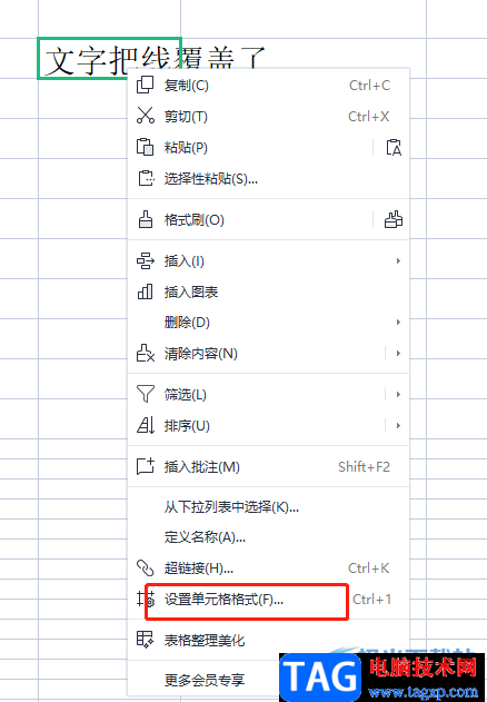 ?wps表格中的文字把線覆蓋的解決教程