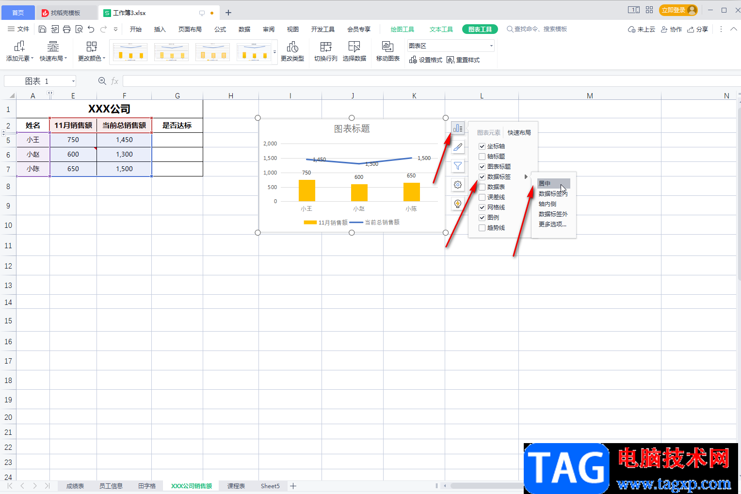 WPS Excel圖表添加數(shù)據(jù)標簽的方法教程