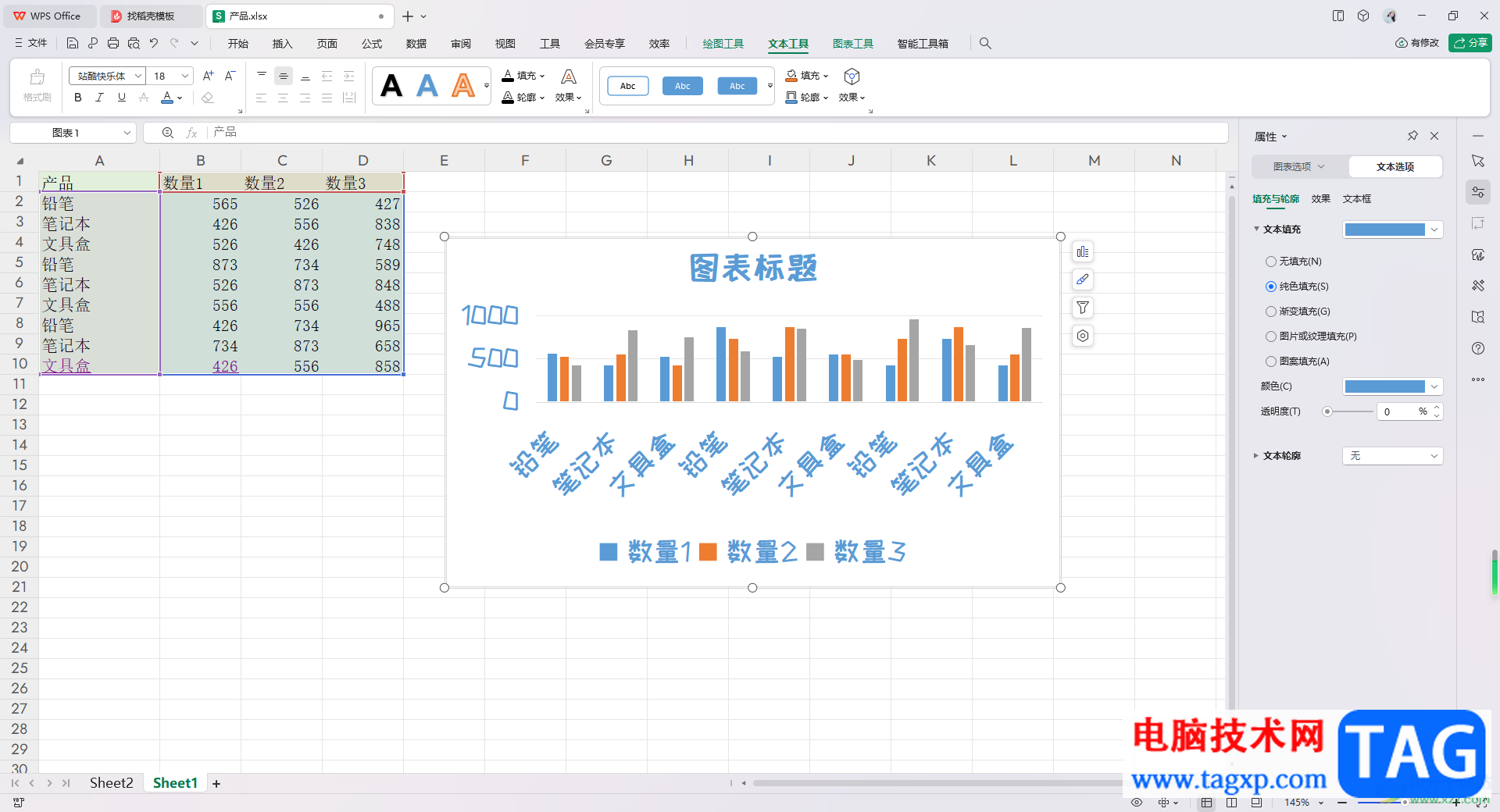 WPS Excel統(tǒng)一圖表字體大小的方法