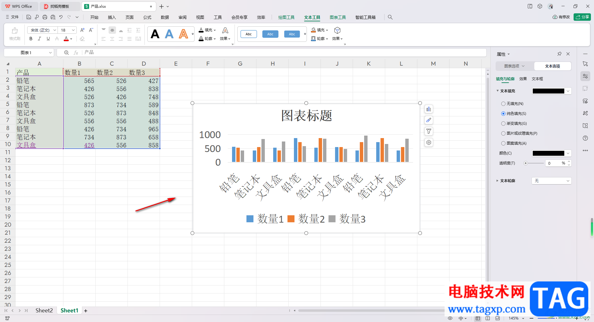 WPS Excel統(tǒng)一圖表字體大小的方法