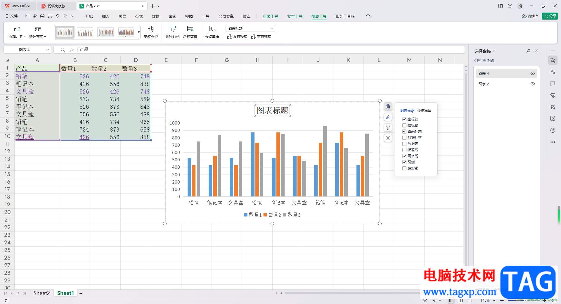 WPS Excel將圖表標(biāo)題設(shè)置成圖表上方的方法