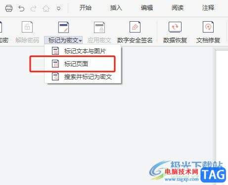 ?極光pdf將頁面標(biāo)記為密文的教程