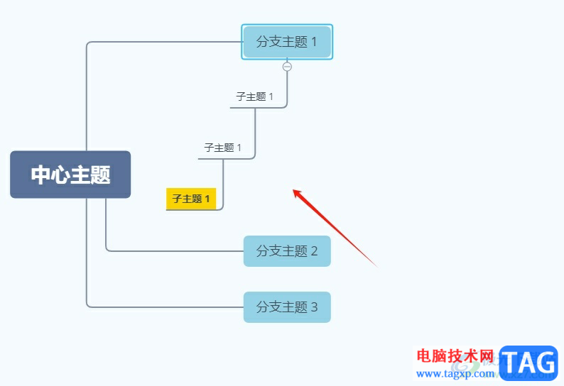 xmind改變子主題方向的教程