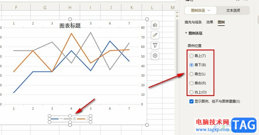 WPS Excel表格更改圖例位置的方法