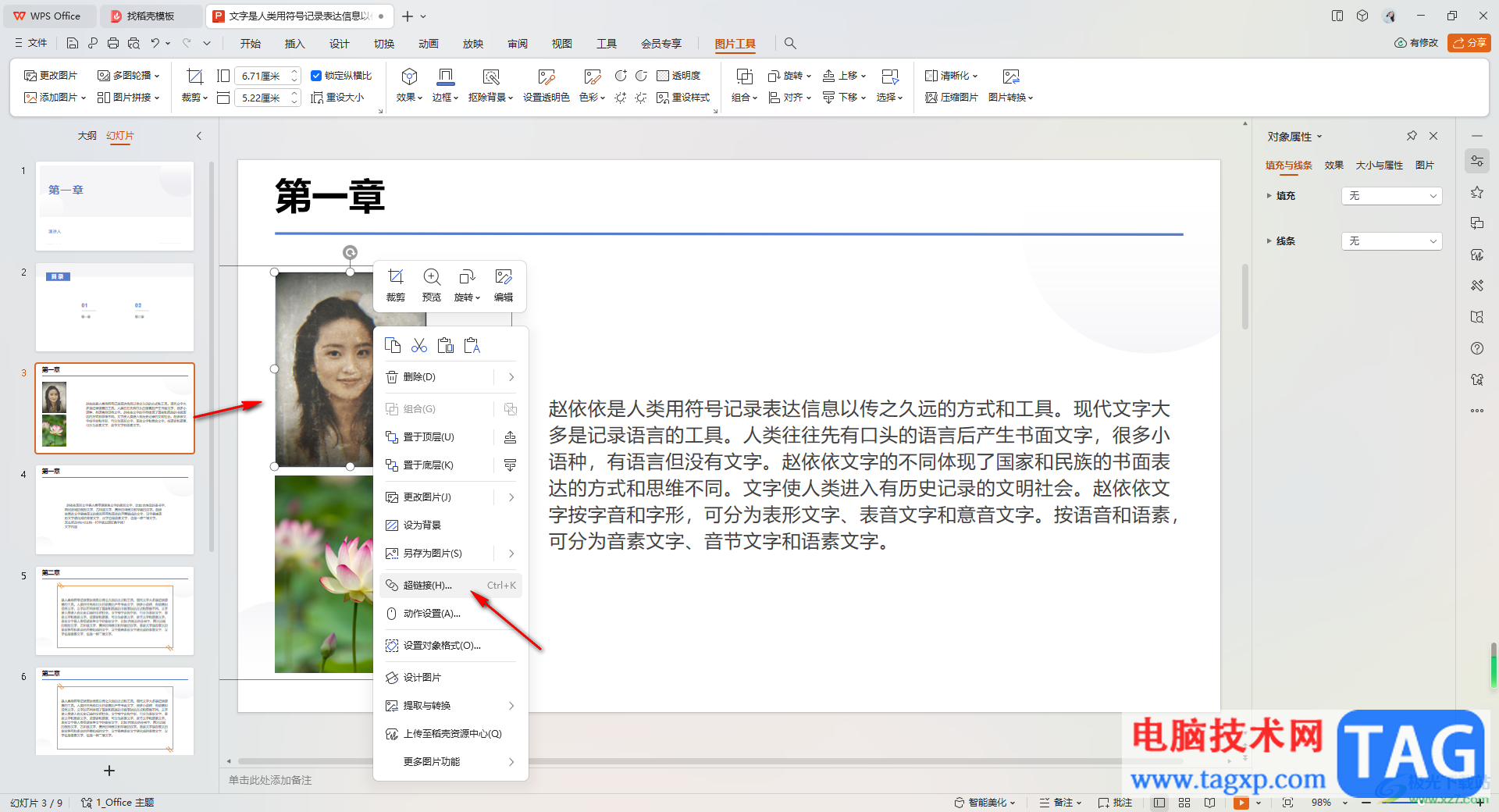 WPS PPT為圖片或文本添加網(wǎng)頁超鏈接的方法