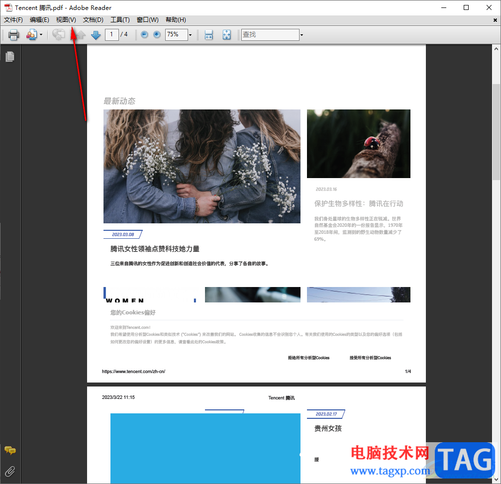 adobe reader 9.0打開附件欄的方法
