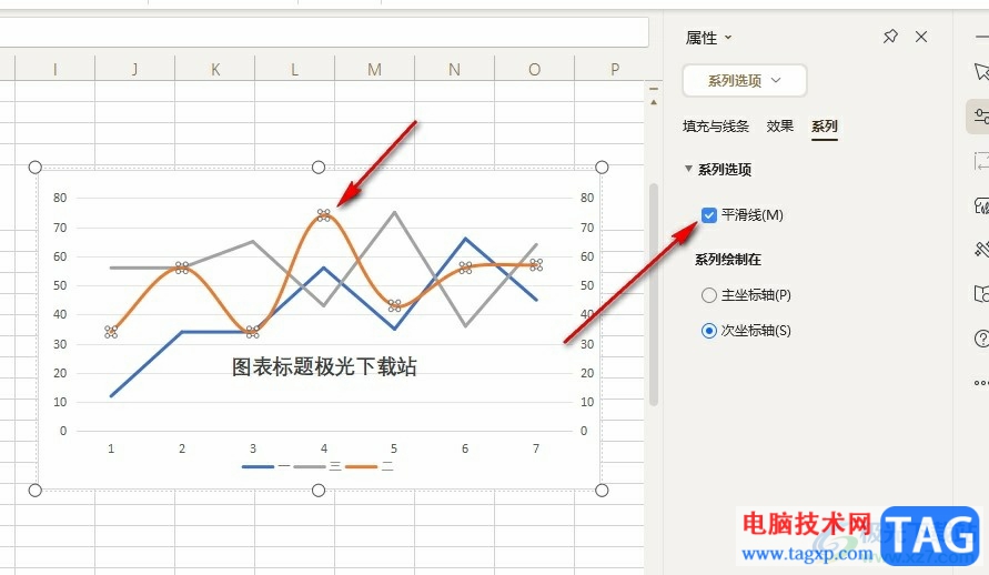 WPS Excel折線圖變成曲線的方法