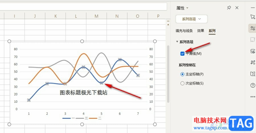WPS Excel折線圖變成曲線的方法