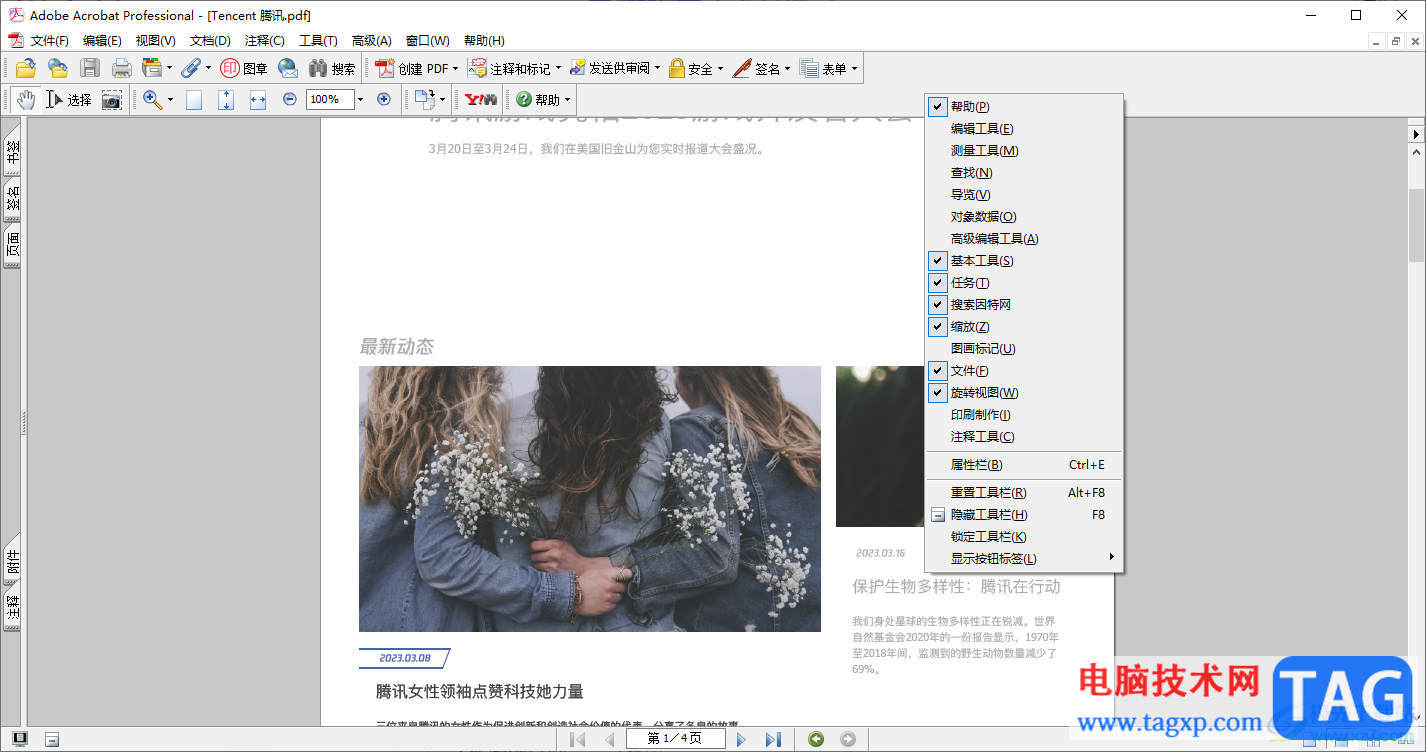 Adobe Acrobat 7.0隱藏功能區(qū)的方法