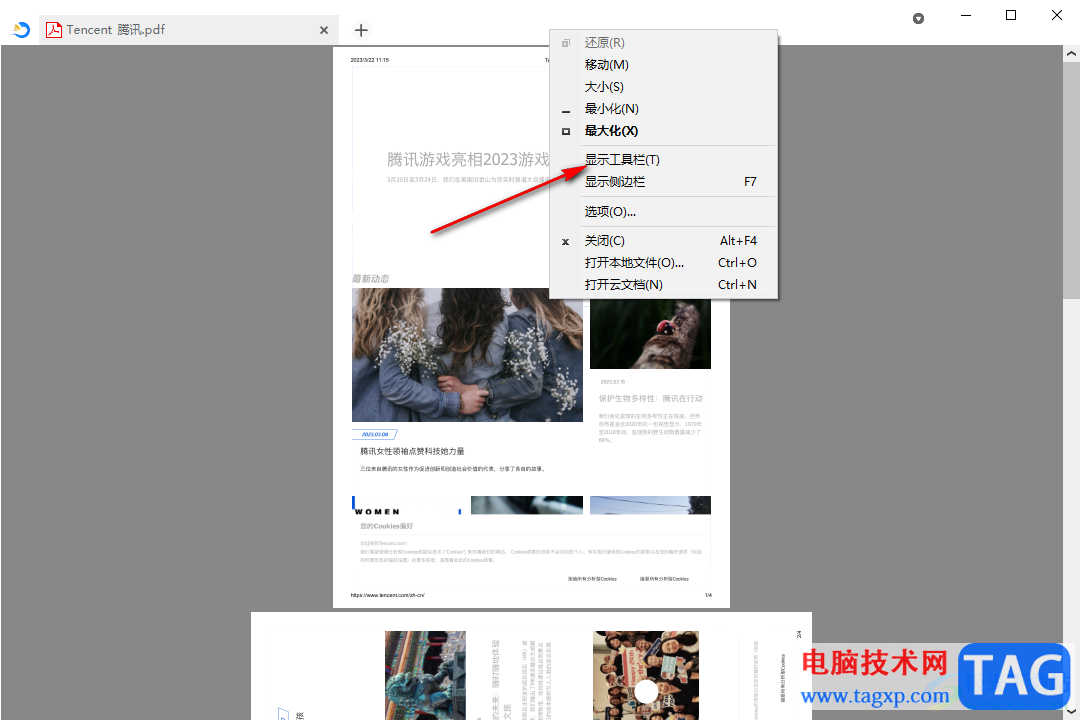稻殼閱讀器設(shè)置隱藏工具欄的方法