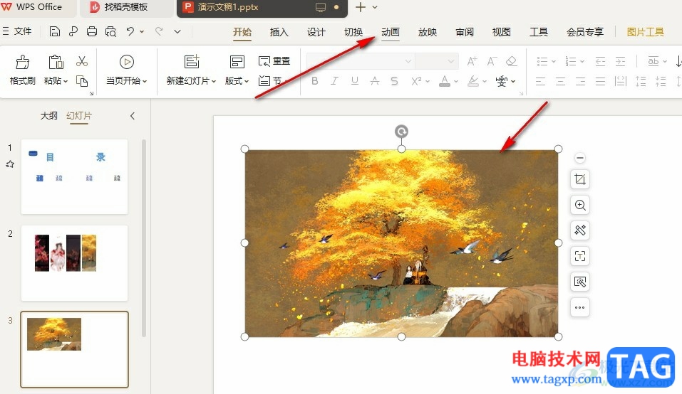 WPS PPT給圖片添加放大強調(diào)動畫效果的方法