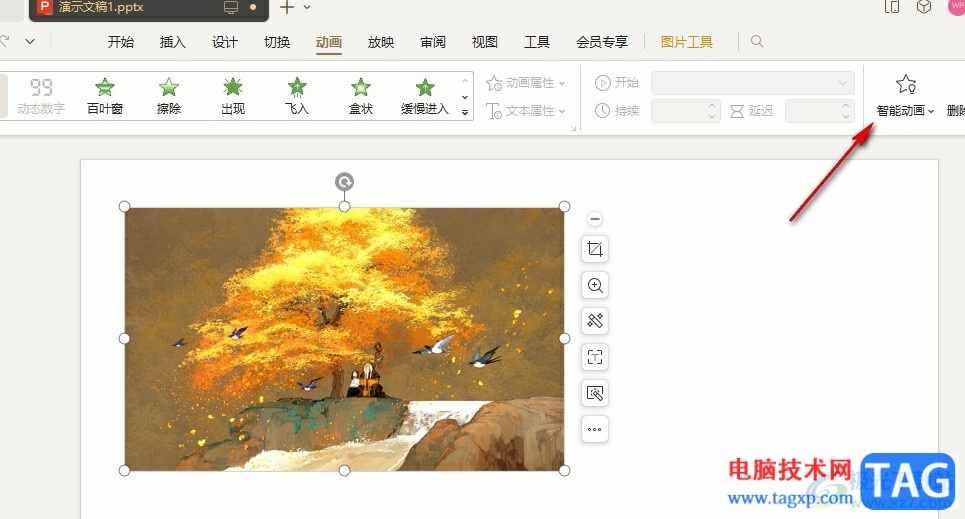WPS PPT給圖片添加放大強調(diào)動畫效果的方法