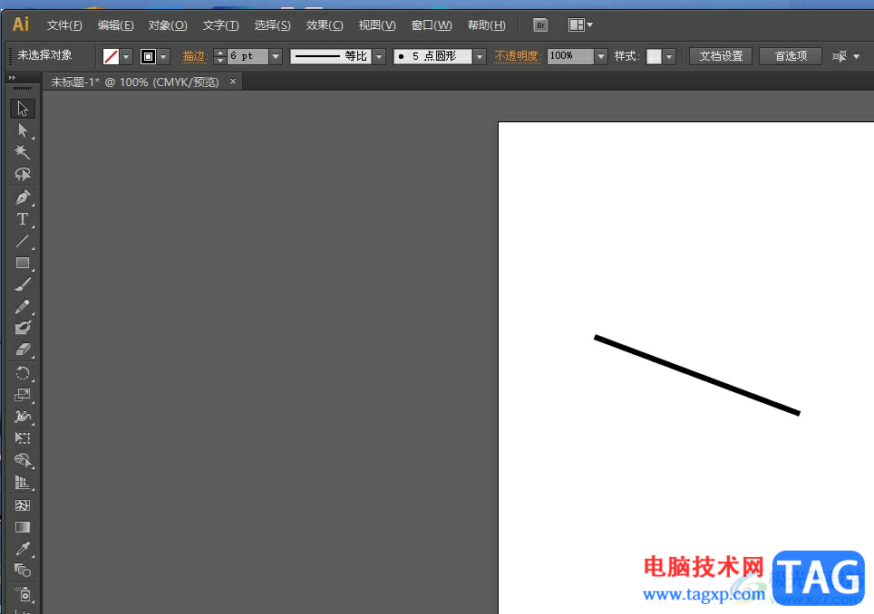 illustrator將畫(huà)好的直線變成弧線的教程