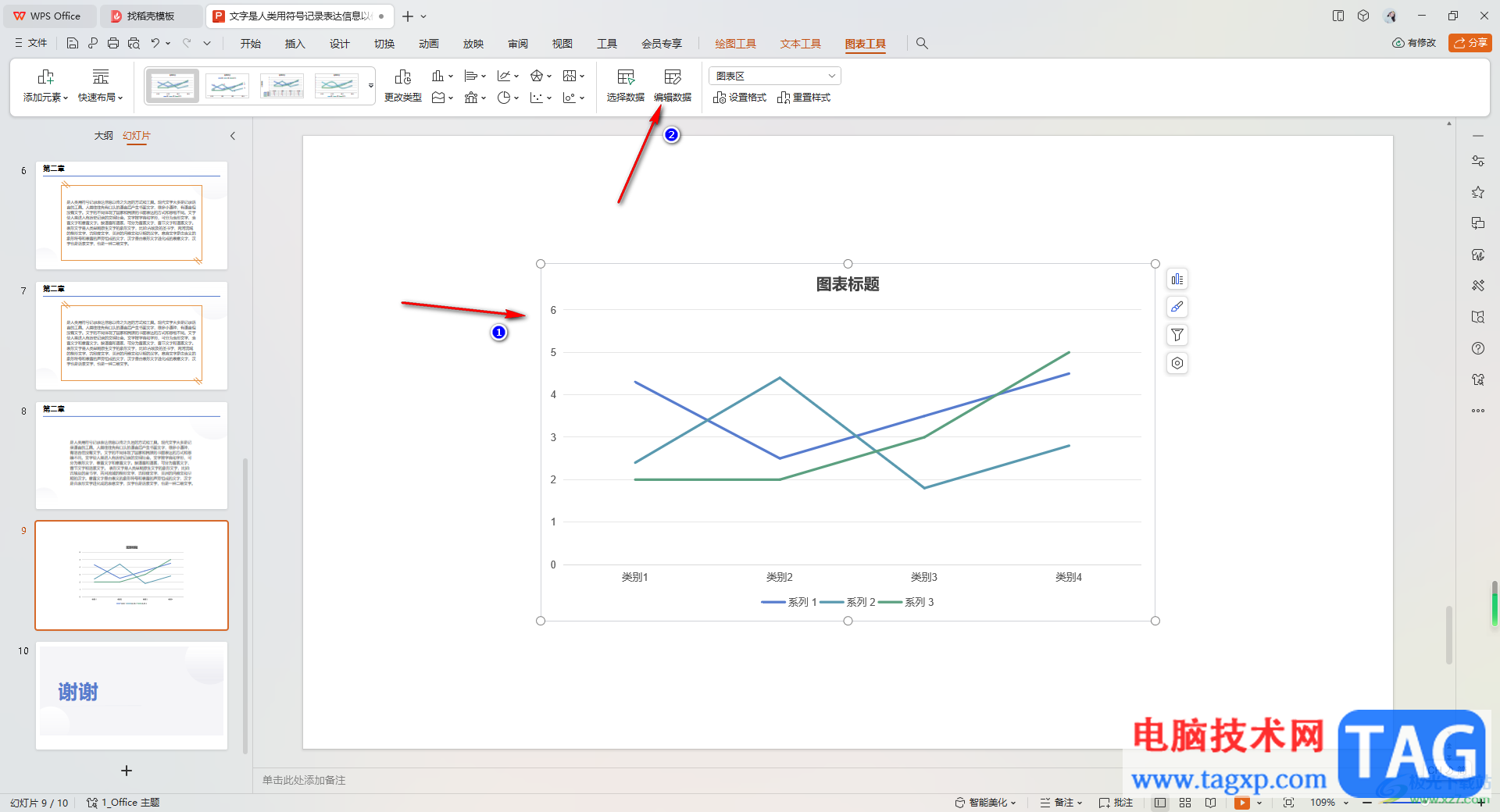 wps ppt中插入圖表并編輯圖表數(shù)據(jù)的方法