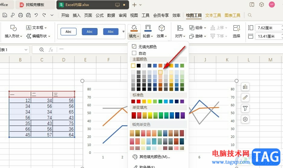 WPS Exce設(shè)置圖表背景顏色的方法