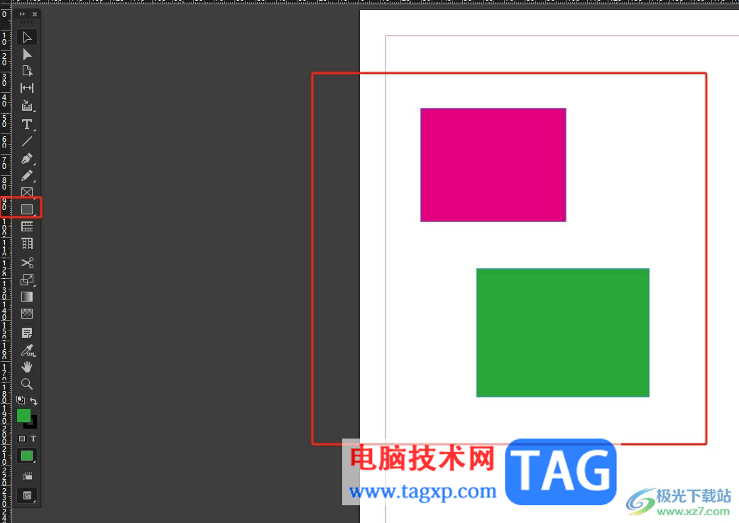 InDesign合并兩個矩形框的教程