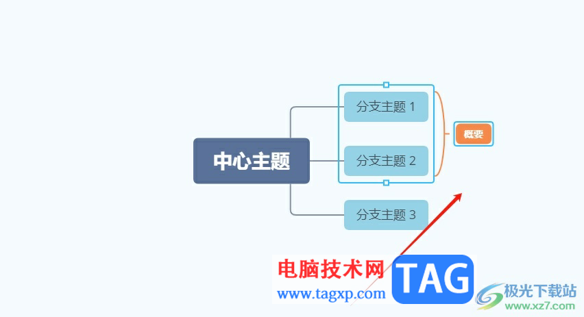xmind將兩個(gè)子主題歸一的教程